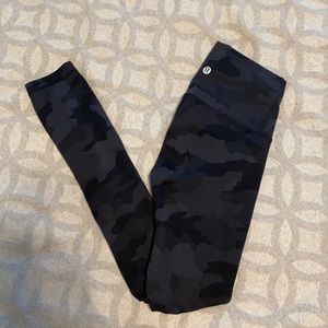 Black camo high rise lululemon leggings